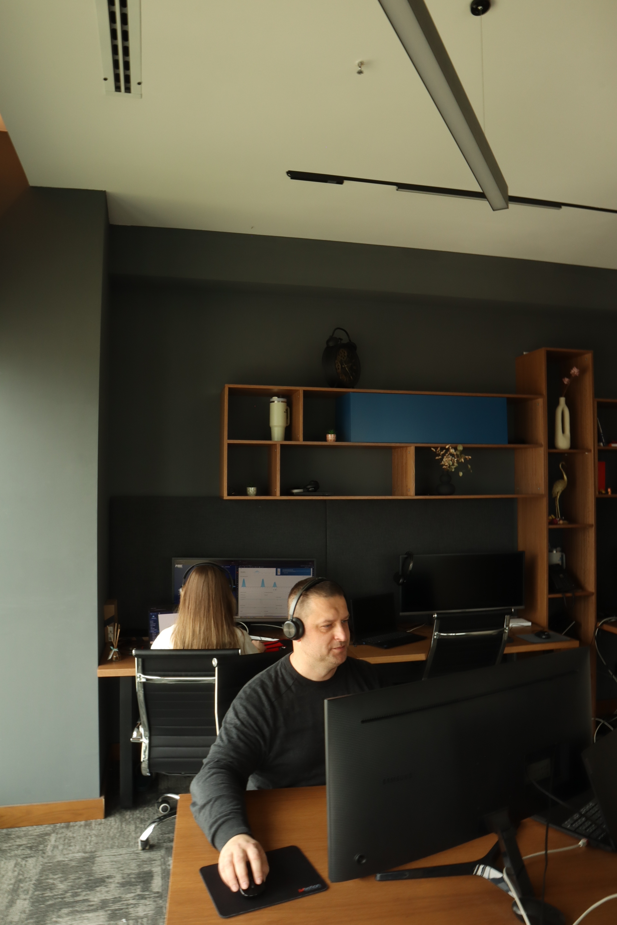 The Kore team working in the office